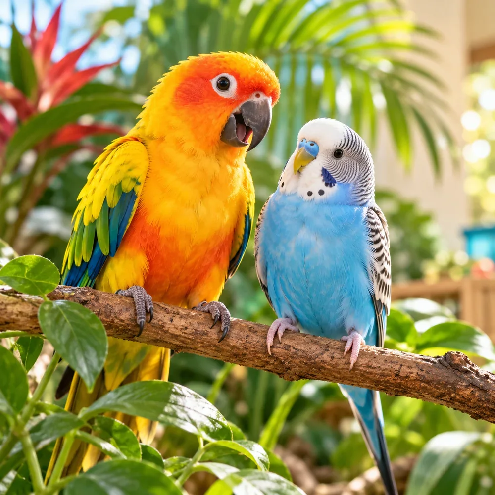 Colorful companion birds